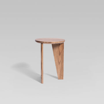 Solid Wood Round Side Table - Ash Dark