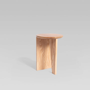 Solid Wood Round Side Table - Ash Natural