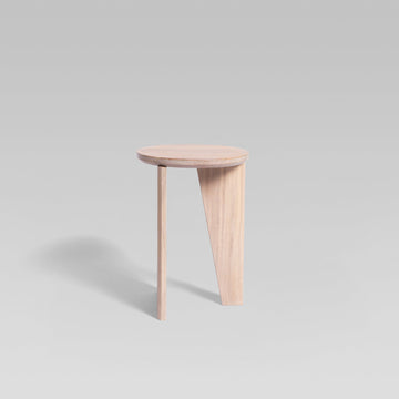 Solid Wood Round Side Table - Oak Light