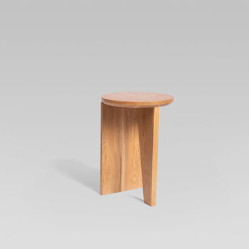 Solid Wood Round Side Table - Oak Natural