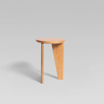 Solid Wood Round Side Table - Oak Natural