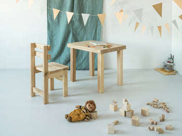 Preschool Table and Chair Set - Ash Natural