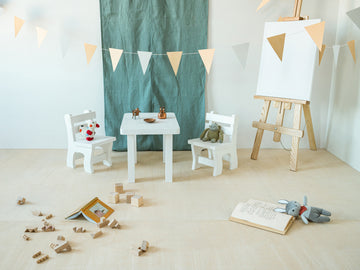 Toddler Table and Chair Set - Pine White